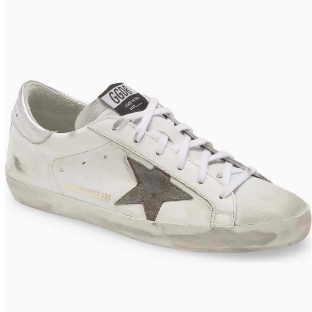 Golden Goose Super-Star Sneaker (Women) Size 6US / 36EU WHITE/ GREEN/ SILVER